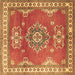 Square Machine Washable Persian Brown Traditional Rug, wshtr2685brn