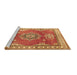 Sideview of Machine Washable Persian Brown Traditional Rug, wshtr2685brn