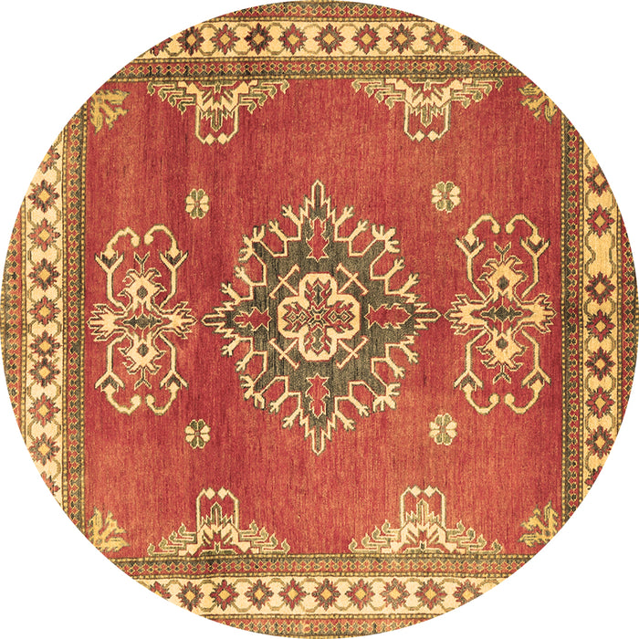 Round Machine Washable Persian Brown Traditional Rug, wshtr2685brn