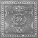 Round Machine Washable Persian Gray Traditional Rug, wshtr2685gry