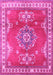 Machine Washable Persian Pink Traditional Rug, wshtr2685pnk