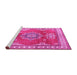 Sideview of Machine Washable Persian Pink Traditional Rug, wshtr2685pnk