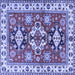 Square Machine Washable Persian Blue Traditional Rug, wshtr2686blu