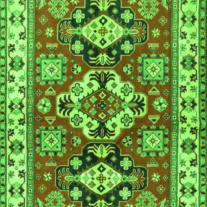 Serging Thickness of Machine Washable Persian Green Traditional Area Rugs, wshtr2686grn