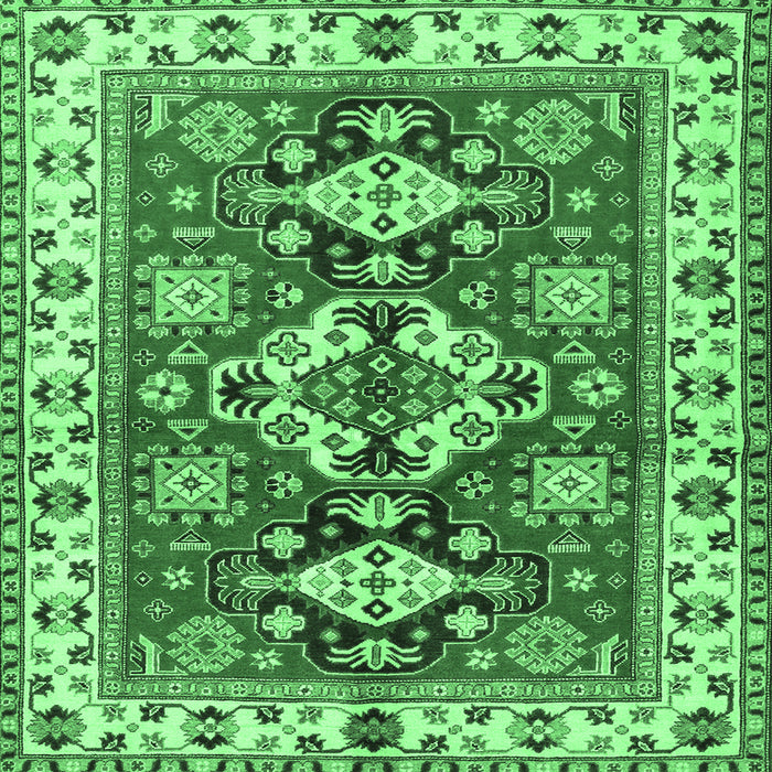Square Persian Emerald Green Traditional Rug, tr2686emgrn