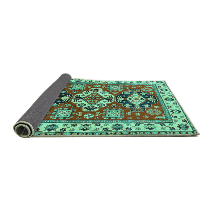 Sideview of Persian Turquoise Traditional Rug, tr2686turq
