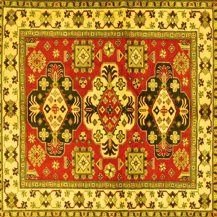 Square Persian Yellow Traditional Rug, tr2686yw
