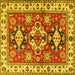 Square Machine Washable Persian Yellow Traditional Rug, wshtr2686yw