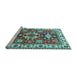 Sideview of Machine Washable Persian Light Blue Traditional Rug, wshtr2686lblu