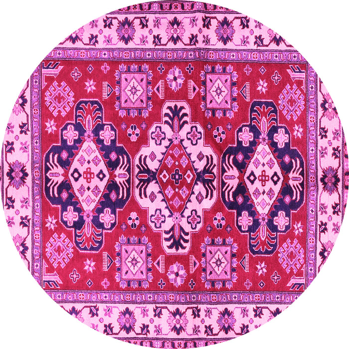 Round Persian Pink Traditional Rug, tr2686pnk