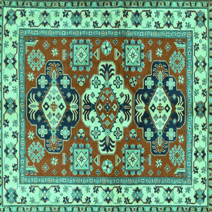 Square Persian Turquoise Traditional Rug, tr2686turq