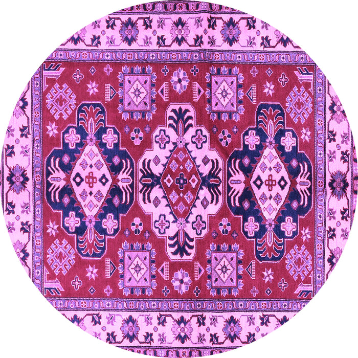 Round Machine Washable Persian Purple Traditional Area Rugs, wshtr2686pur