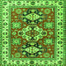 Round Machine Washable Persian Green Traditional Area Rugs, wshtr2686grn