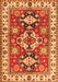 Serging Thickness of Machine Washable Persian Orange Traditional Area Rugs, wshtr2686org