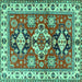 Square Machine Washable Persian Turquoise Traditional Area Rugs, wshtr2686turq