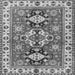 Round Machine Washable Persian Gray Traditional Rug, wshtr2686gry