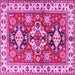 Square Machine Washable Persian Pink Traditional Rug, wshtr2686pnk