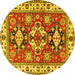 Round Persian Yellow Traditional Rug, tr2686yw