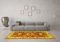 Machine Washable Persian Yellow Traditional Rug, wshtr2686yw