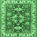 Square Machine Washable Persian Emerald Green Traditional Area Rugs, wshtr2686emgrn