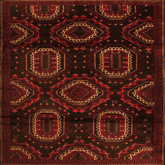 Round Machine Washable Persian Orange Traditional Area Rugs, wshtr2687org