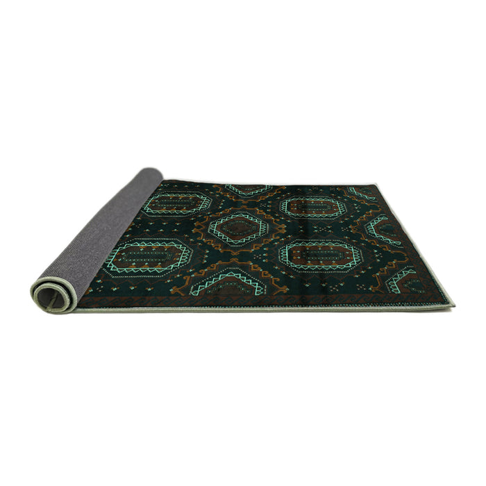 Sideview of Persian Turquoise Traditional Rug, tr2687turq