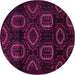 Round Persian Pink Traditional Rug, tr2687pnk