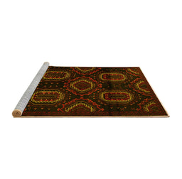Sideview of Machine Washable Persian Yellow Traditional Rug, wshtr2687yw