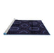 Sideview of Machine Washable Persian Blue Traditional Rug, wshtr2687blu