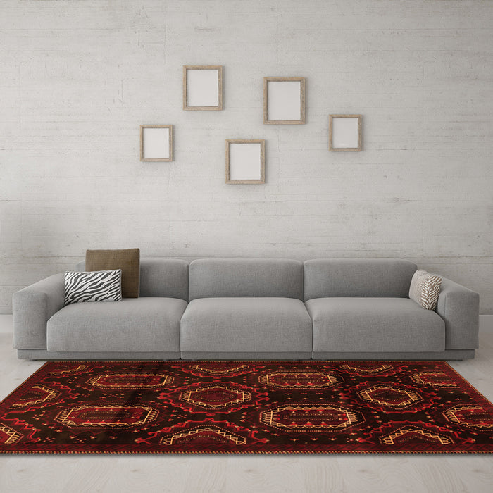 Machine Washable Persian Orange Traditional Area Rugs in a Living Room, wshtr2687org