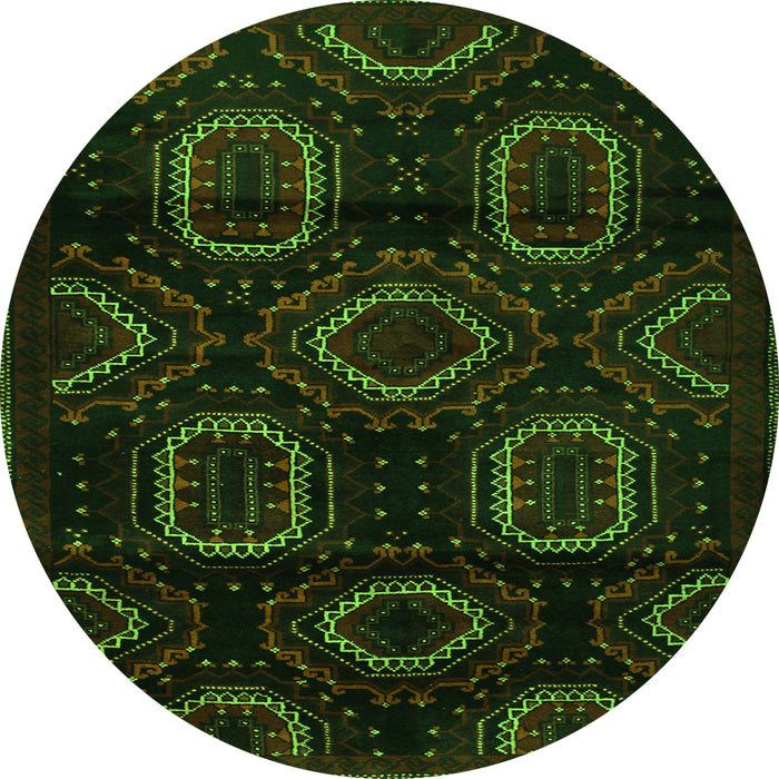 Square Persian Green Traditional Rug, tr2687grn