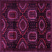 Square Machine Washable Persian Pink Traditional Rug, wshtr2687pnk