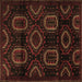 Square Machine Washable Persian Brown Traditional Rug, wshtr2687brn