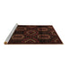 Sideview of Machine Washable Persian Brown Traditional Rug, wshtr2687brn