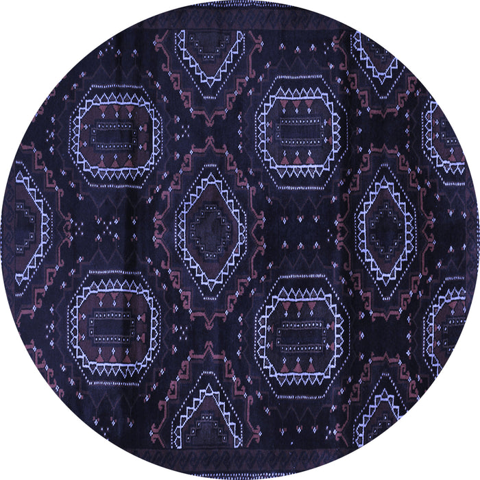 Round Persian Blue Traditional Rug, tr2687blu