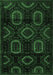 Machine Washable Persian Emerald Green Traditional Area Rugs, wshtr2687emgrn