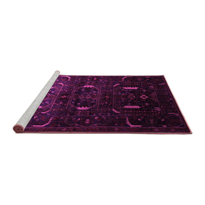 Sideview of Machine Washable Persian Pink Traditional Rug, wshtr2688pnk