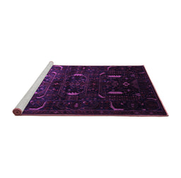 Sideview of Machine Washable Persian Purple Traditional Area Rugs, wshtr2688pur