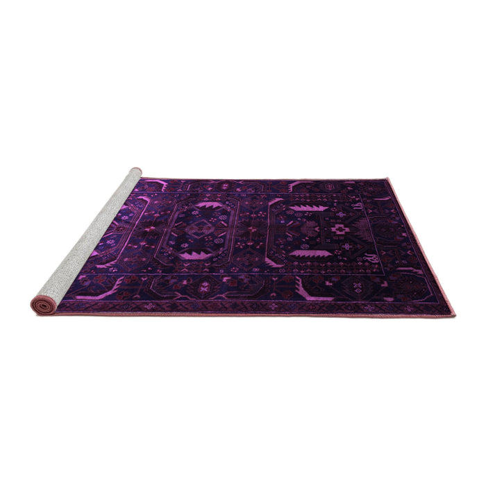 Sideview of Machine Washable Persian Purple Traditional Area Rugs, wshtr2688pur