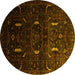 Round Persian Yellow Traditional Rug, tr2688yw