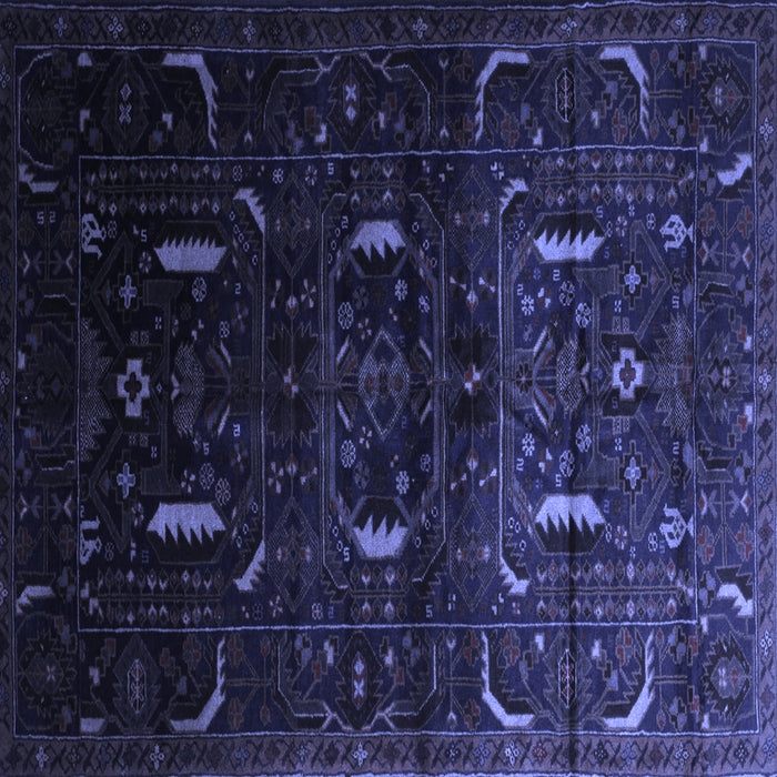 Square Persian Blue Traditional Rug, tr2688blu