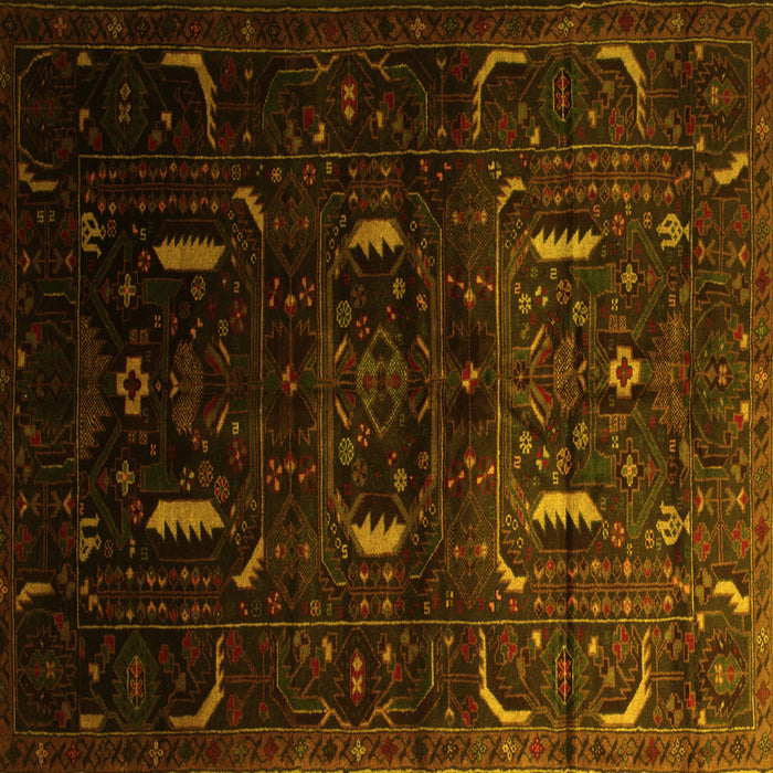 Square Persian Yellow Traditional Rug, tr2688yw
