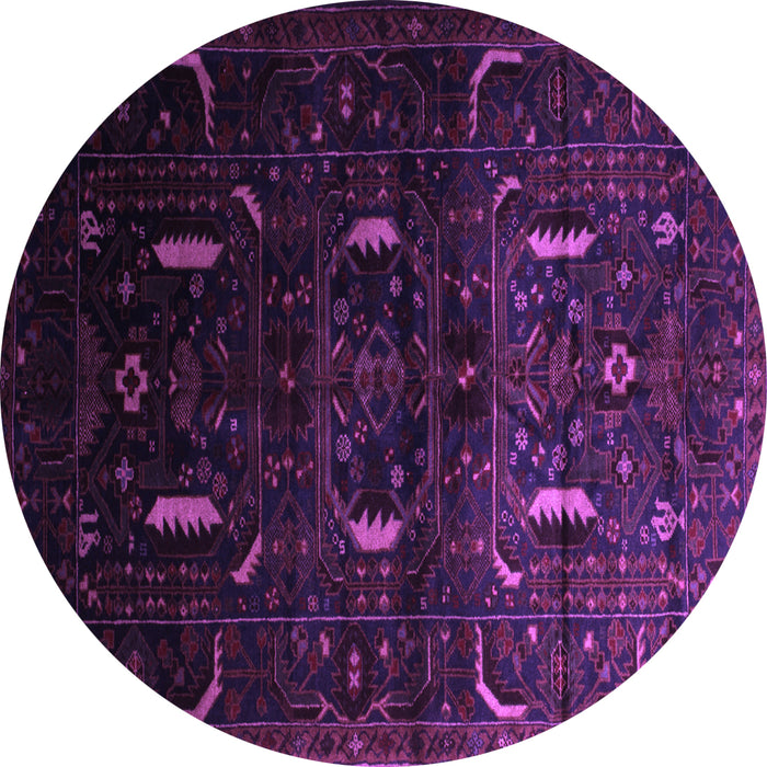 Round Persian Purple Traditional Rug, tr2688pur