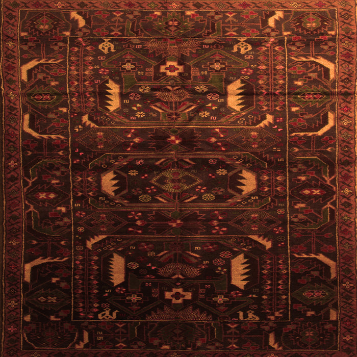 Serging Thickness of Persian Orange Traditional Rug, tr2688org