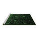 Sideview of Machine Washable Persian Emerald Green Traditional Area Rugs, wshtr2688emgrn