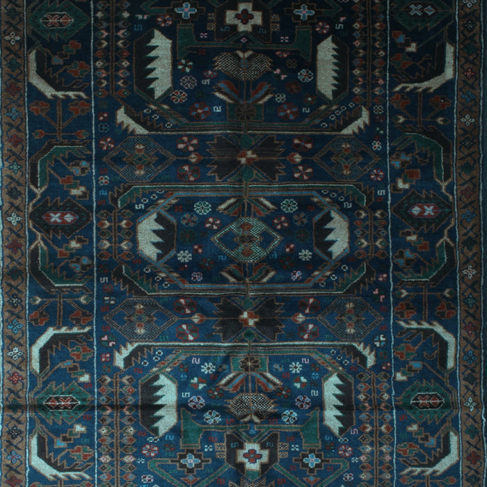 Machine Washable Persian Light Blue Traditional Rug, wshtr2688lblu