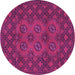 Round Persian Purple Traditional Rug, tr2689pur