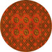 Round Persian Yellow Traditional Rug, tr2689yw