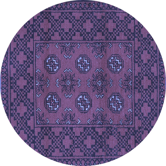 Round Machine Washable Persian Blue Traditional Rug, wshtr2689blu