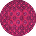 Round Persian Pink Traditional Rug, tr2689pnk